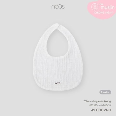 Yếm vuông màu trắng Nous Muslin