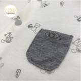 Nous body newborn trắng ghi có hoạ tiết