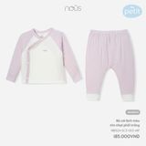 Bộ cài lệch Nous Petit màu tím nhạt phối trắng NB