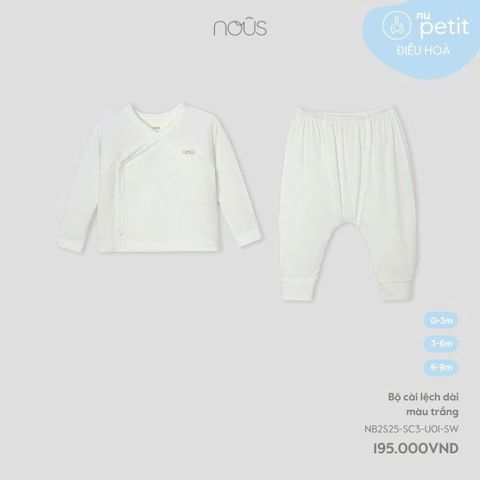 Bộ cài lệch dài màu trắng Nous Petit