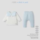 Bộ dài tay áo trắng cổ thủy thủ phối quần xanh Nous Petit à Petit