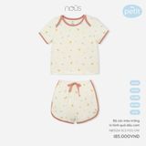 Bộ cộc Nous Petit màu trắng in hình quả dâu cam