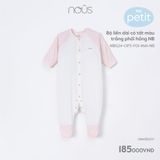 Bộ body Nous Petit liền dài có tất màu trắng phối hồng NB