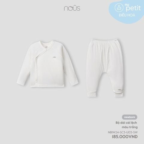 Bộ cài lệch dài màu trắng NB Nous Petit