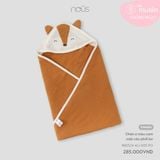 Chăn ủ màu cam mặt cáo phối be Nous 80*80cm