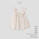 Váy liền Nous Kid kẻ be vàng tay bèo