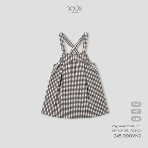 Váy yếm dài kẻ nâu Nous