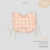 Yếm vuông bèo kẻ caro cam buộc dây hai bên Nous Velour