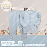 Bộ cài thẳng Nous velours xanh lơ nhạt