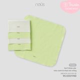 Set 5 khăn sữa màu xanh lá nhạt mix trắng Nous xô Muslin
