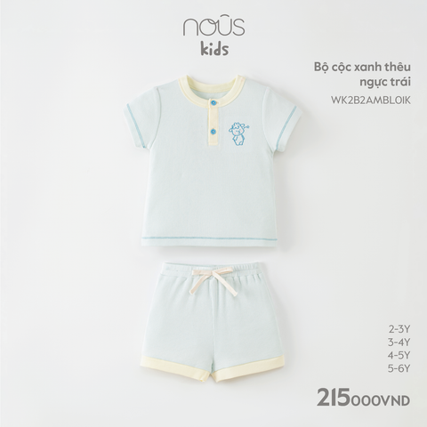 Bộ cộc Nous Kid thêu ngực trái