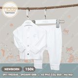 Bộ cài thẳng Nous pettit newborn trắng (cáo)