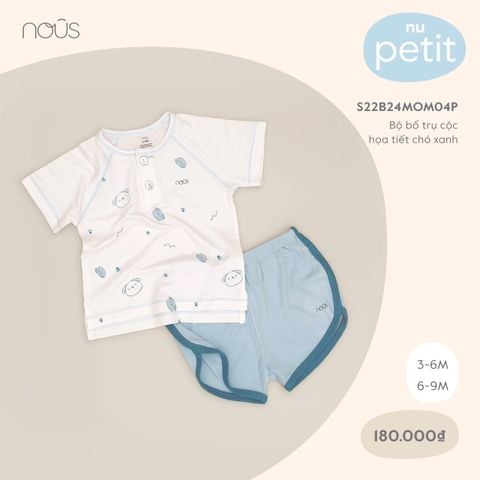 Bộ bổ trụ cộc nous petit họa tiết chó xanh