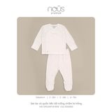 Set áo và quần liền tất Nous trắng chấm bi hồng