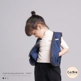 Áo Gile trần bông cài giữa phối viền Cookie