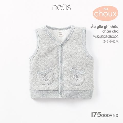 Áo gile Nous Chou thêu chân chó