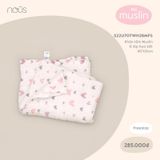 Khăn tắm Nous xô  Muslin 6 lớp màu trắng/hoạ tiết trái tim (110x110cm)