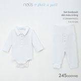 Set bodysuit dài Nous petit à petit màu trắng