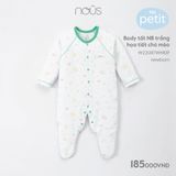 Body tất sơ sinh Nous petit trắng hoạ tiết chó mèo NB