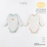 Set 2 bodysuit Nous Doux mix màu ghi be