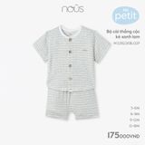 Bộ cài thẳng cộc Nous petit kẻ xanh lam