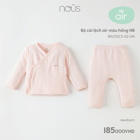 Bộ newborn Nous Air cài lệch màu hồng NB