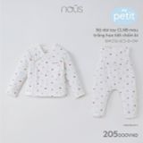 Bộ cài lệch newborn Nous petit màu trắng họa tiết chấm bi