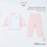 Bộ áo quần dài Nous Kid màu trắng phối hồng in chữ Nous 4 màu