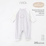 Bodysuit Nous Velour không tất tím trắng thêu hình chó