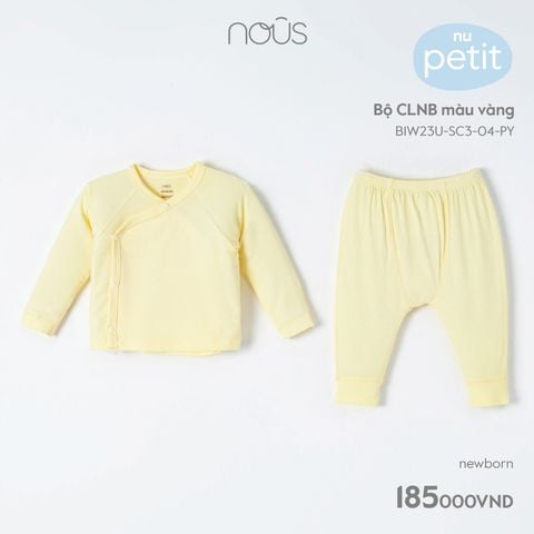 Bộ cài lệch newborn Nous petit màu vàng NB