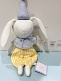 Gấu bông Rabbit clown mặc áo liền quần kẻ vàng đội mũ Nous