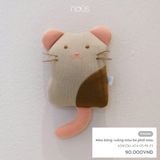 Gấu bông mèo bông vuông màu be phối màu Nous