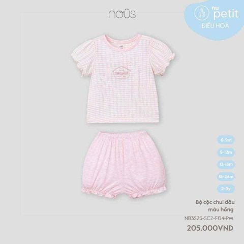 Bộ cộc chui đầu màu hồng Nous Party