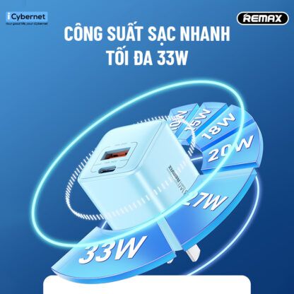 Củ sạc nhanh 2 cổng 33W Remax RP-U26