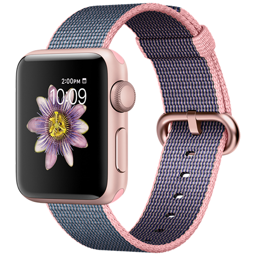 Apple Watch 2 38mm Rose Gold Aluminum Case - Light Pink Woven Nylon (MNP02)