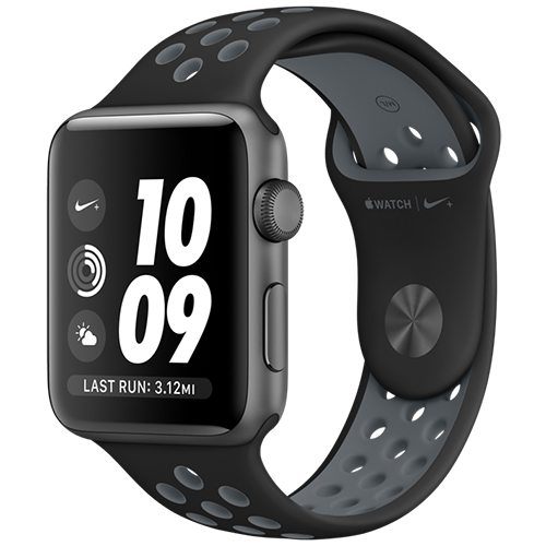 Apple Watch 2 42mm Space Gray Aluminum Case Nike+ Sport - Black/Cool Gray (MNYY2)