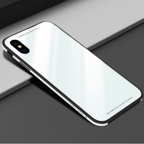 Ốp Lưng iPhone X Mặt Kính Viền Kim Loại Sulada