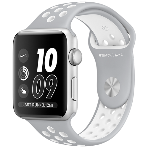 Apple Watch 2 42mm Aluminum Case Nike+ Sport - Silver/White (MNNT2)