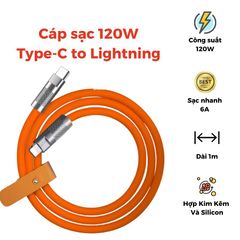 Cáp sạc nhanh 120W 6A Type C-C/ Type C- Lightning