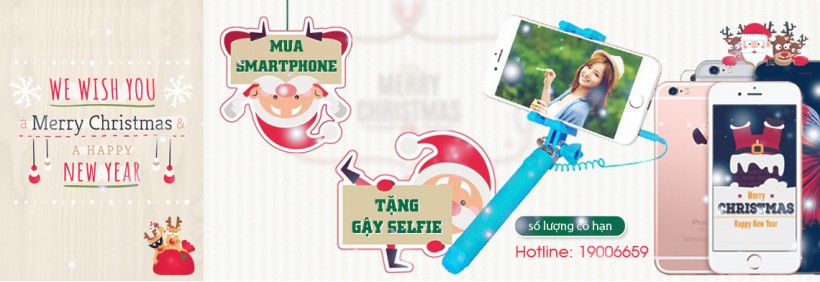 Khuyến Mãi Mừng Noel & Năm Mới 2016 Tăng Gậy Chụp Ảnh Selfie