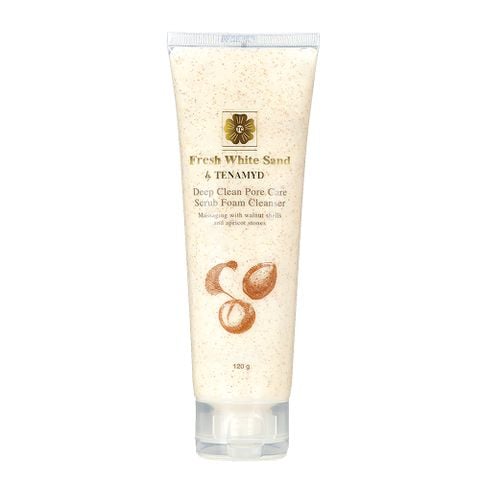  Sữa làm sạch tế bào chết - FRESH WHITE SAND BY TENAMYD DEEP CLEAN PORE CARE SCRUB FOAM  CLEANSER / Tuýp / 120g 