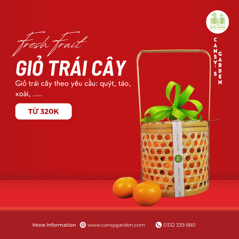 Giỏ Trái Cây Tròn 1 - 3 Loại Trái Cây