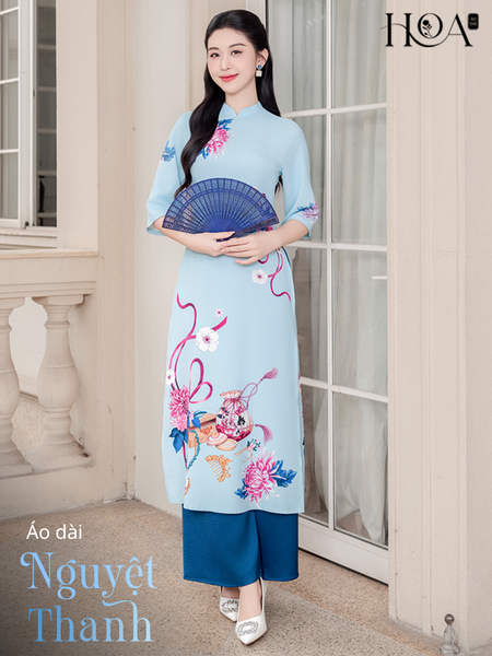 Set áo dài cách tân nữ HOA Nguyệt Thanh