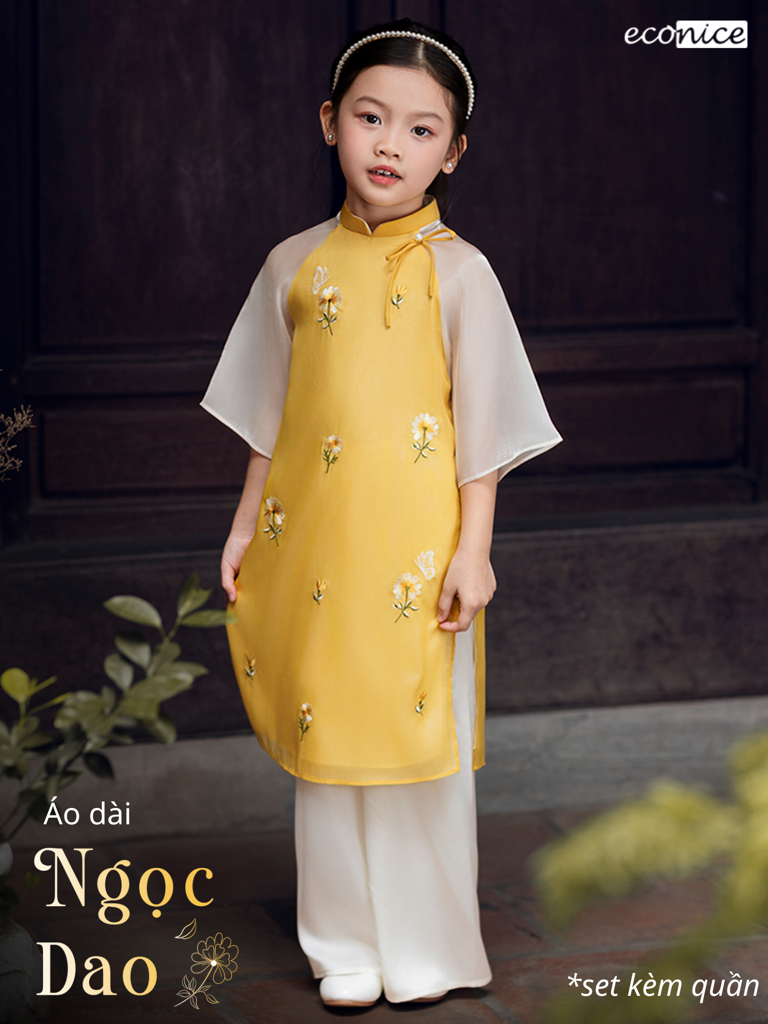 Áo dài cách tân bé gái Econice Ngọc Dao