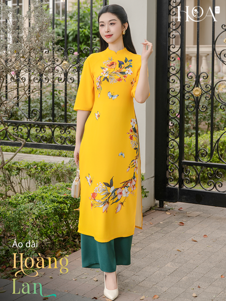 Set áo dài cách tân nữ HOA Hoàng Lan