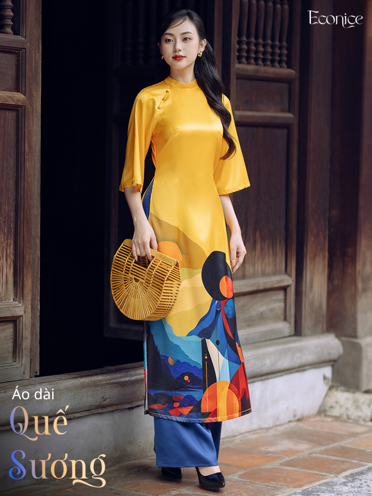 Set áo dài cách tân nữ Econice Quế Sương
