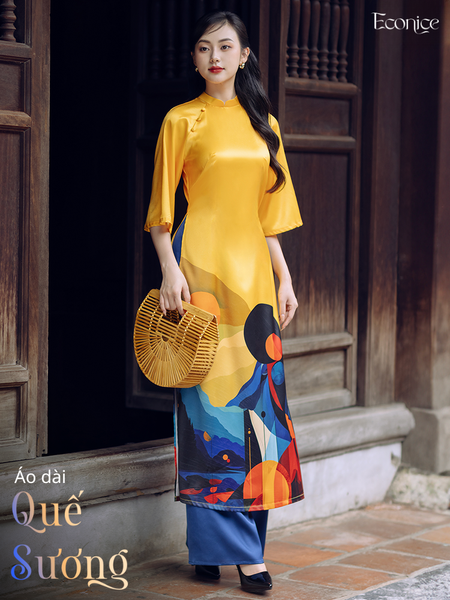 Set áo dài cách tân nữ Econice Quế Sương