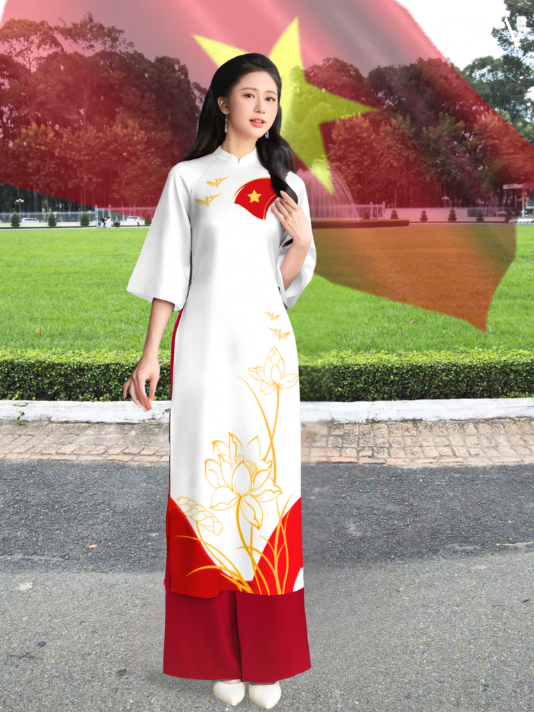 Set áo dài cách tân nữ HOA Lạc Việt 2
