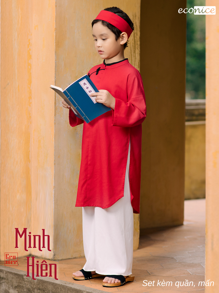 Áo dài cách tân bé trai Econice Minh Hiên