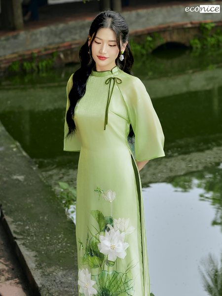 Set áo dài cách tân nữ đính kết Econice Du Nhiên